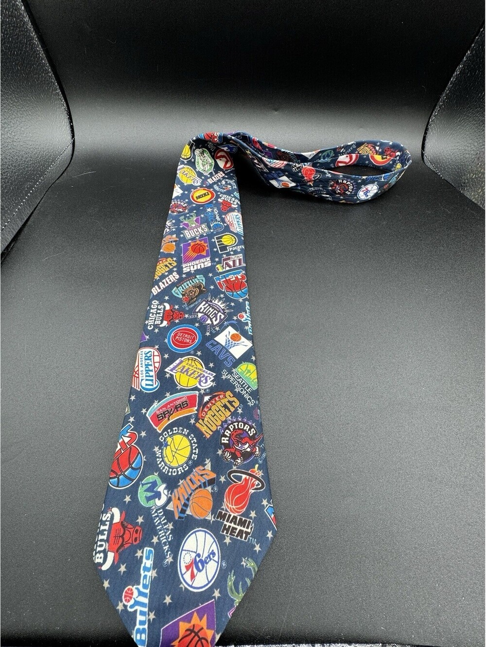 Vintage 1994 NBA Team Logos Surrey Wallywear Tie USA Basketball Retro Neckties